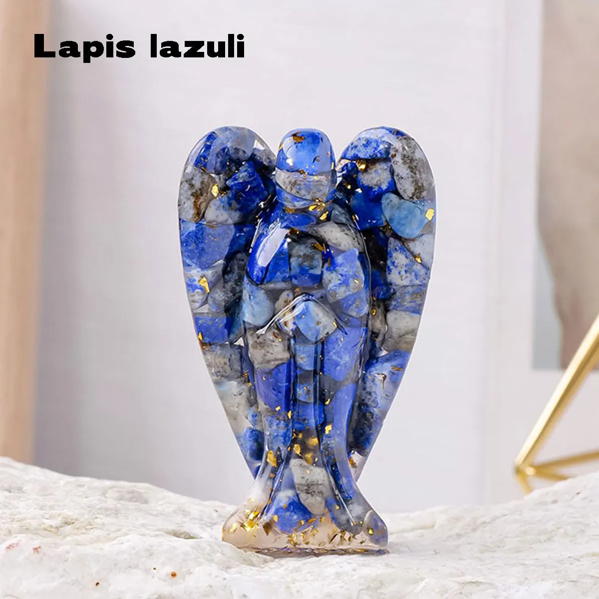 1PC Natural Crystal Macadam Drop Glue Resin Angel Reiki Healing Figurine Home Decoration Trinket Craft Gift Household Supplies