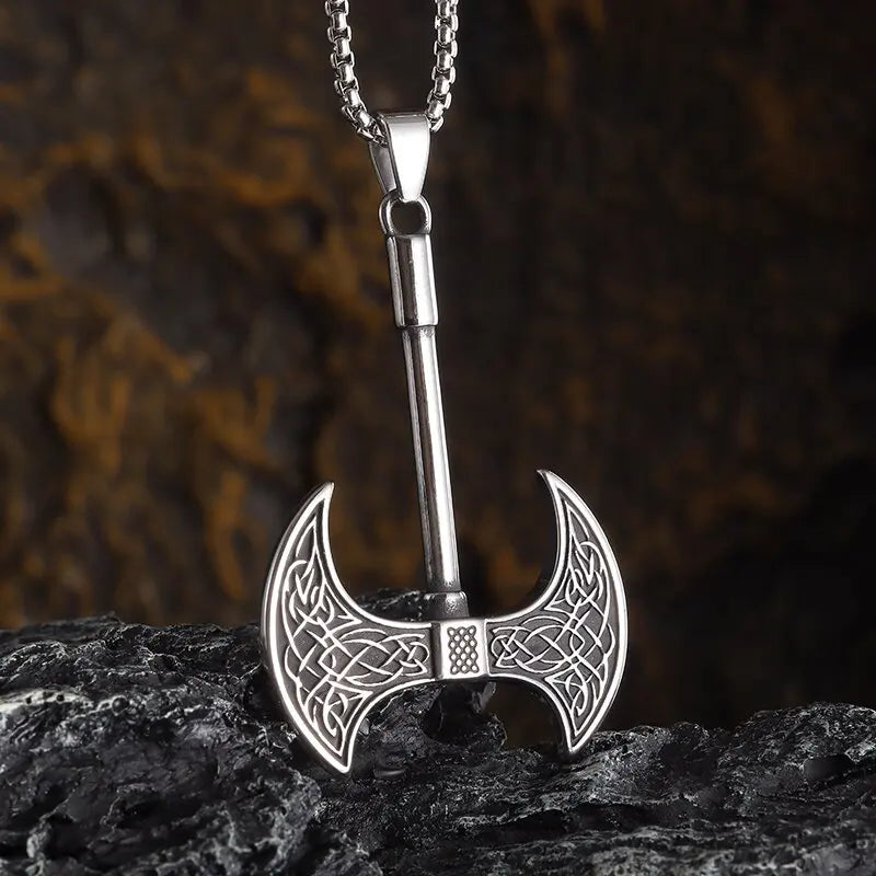 Stylish Celtic Moon Pendant Witchcraft Witch\\'s Knot Necklace for Men Women Personality Charm Amulet Jewelry