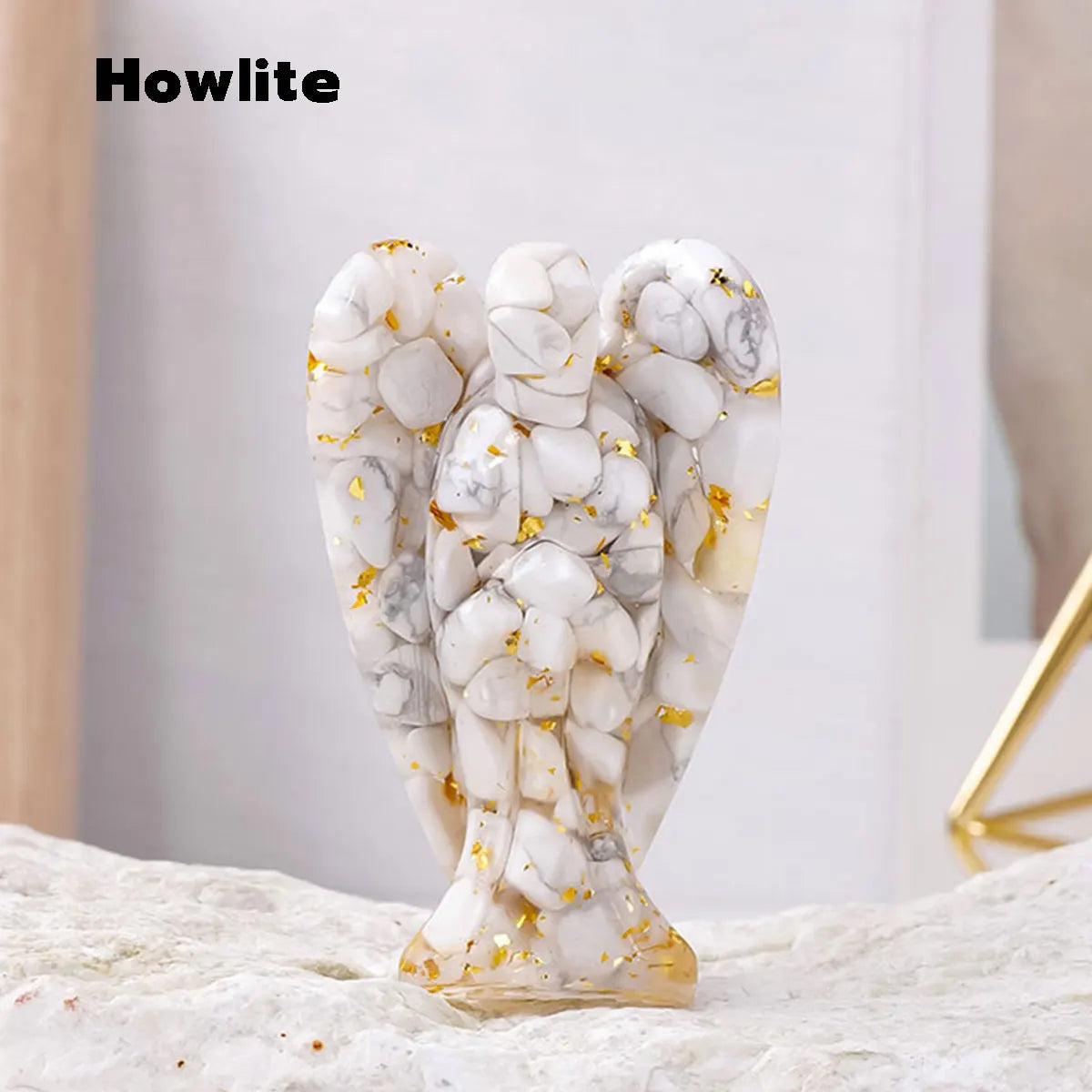 1PC Natural Crystal Macadam Drop Glue Resin Angel Reiki Healing Figurine Home Decoration Trinket Craft Gift Household Supplies