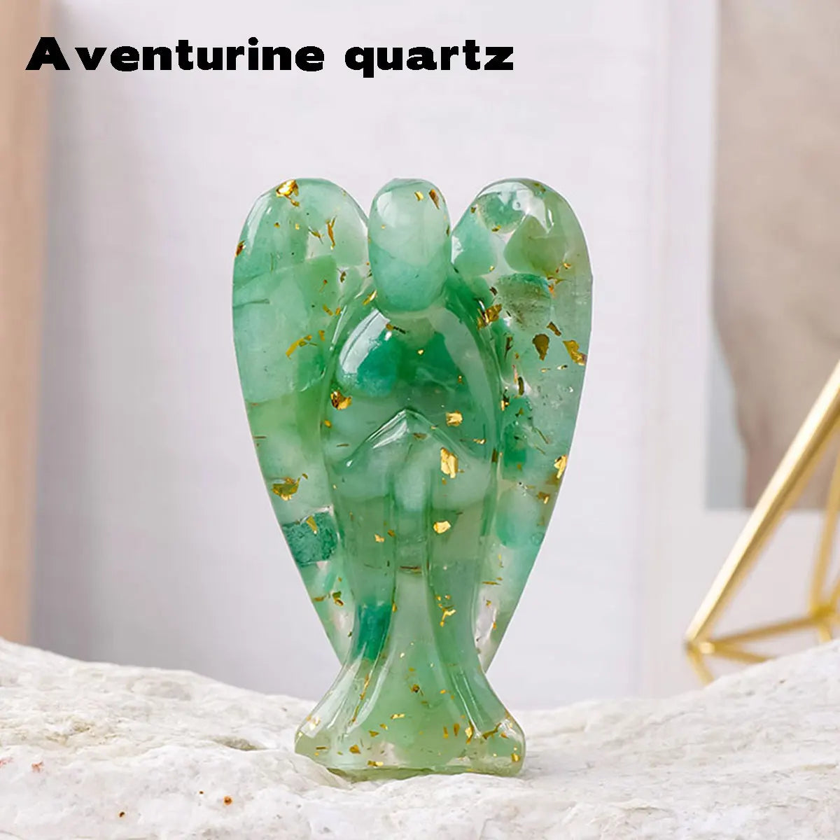 1PC Natural Crystal Macadam Drop Glue Resin Angel Reiki Healing Figurine Home Decoration Trinket Craft Gift Household Supplies