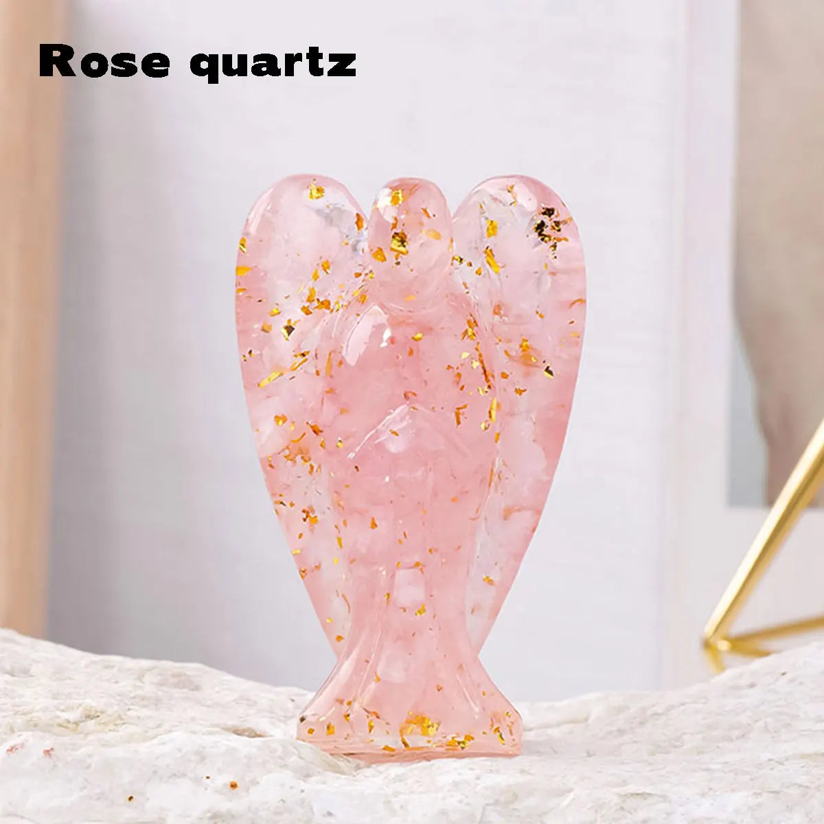 1PC Natural Crystal Macadam Drop Glue Resin Angel Reiki Healing Figurine Home Decoration Trinket Craft Gift Household Supplies