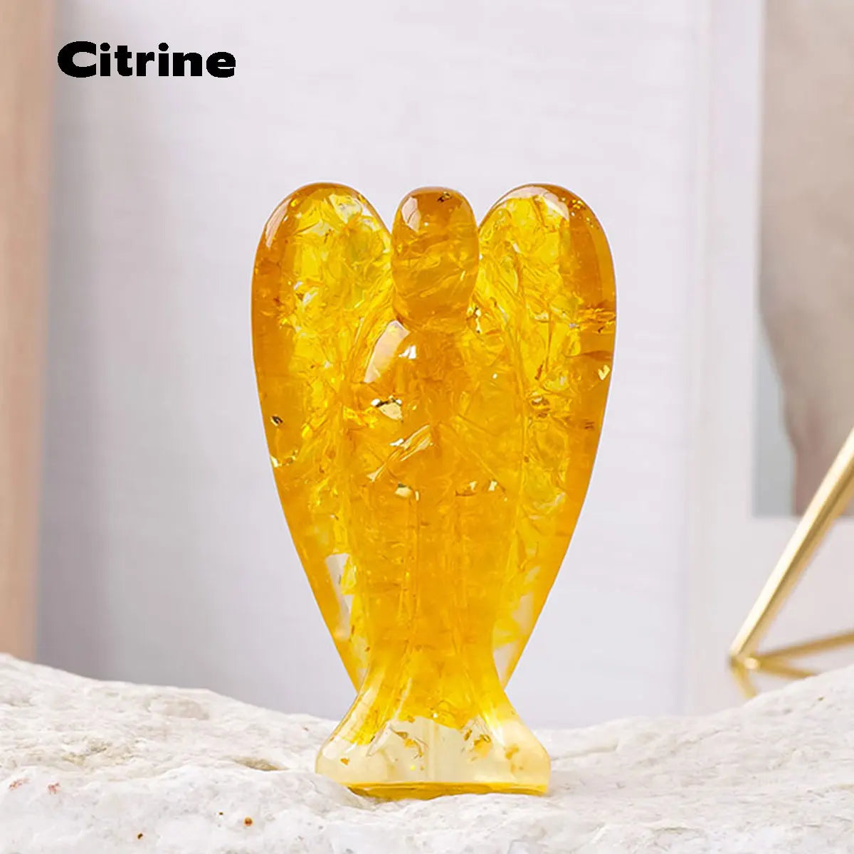 1PC Natural Crystal Macadam Drop Glue Resin Angel Reiki Healing Figurine Home Decoration Trinket Craft Gift Household Supplies