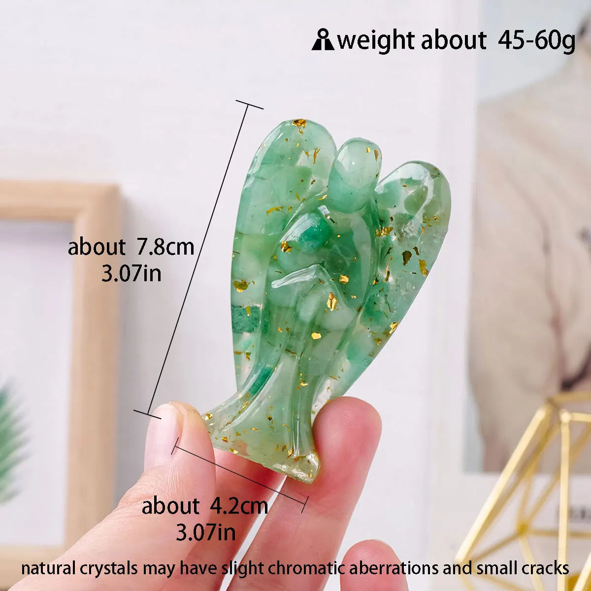 1PC Natural Crystal Macadam Drop Glue Resin Angel Reiki Healing Figurine Home Decoration Trinket Craft Gift Household Supplies