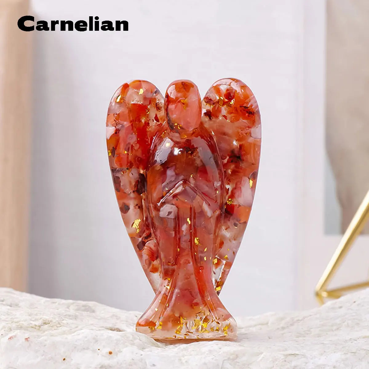 1PC Natural Crystal Macadam Drop Glue Resin Angel Reiki Healing Figurine Home Decoration Trinket Craft Gift Household Supplies